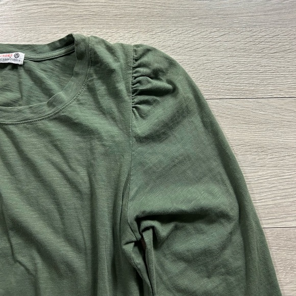 Anthropologie Sundry Shirred Green Long Sleeve Dress - Picture 5 of 12